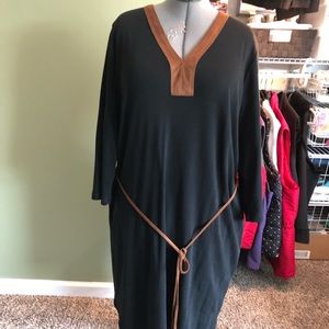 👗Dress Ralph Lauren Black w/Tan Suede collar! 👗